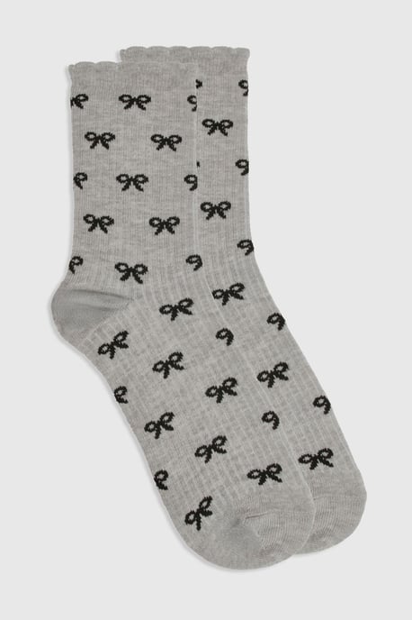 Bow Print Frill Socks - Image 2