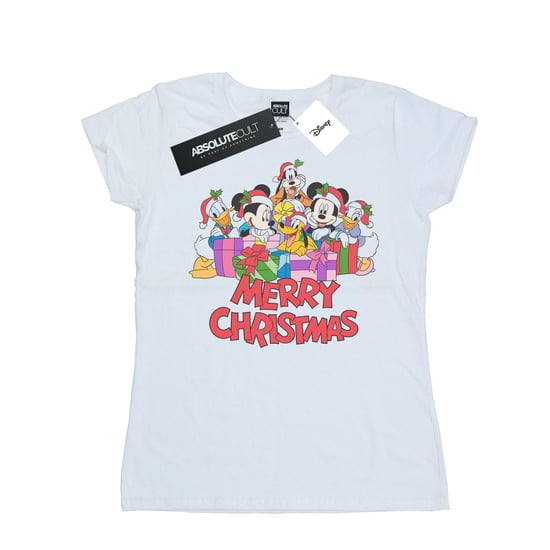 Disney Dames/Dames Mickey Mouse And Friends Kerst Katoenen T-Shirt (Wit) - Image 1