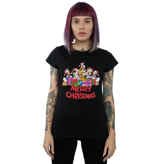 Disney Dames/Dames Mickey Mouse And Friends Kerst Katoenen T-Shirt (Zwart) - Image 2