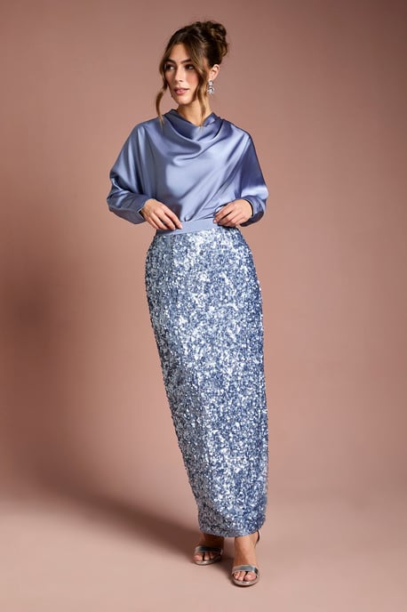 Sequin Column Maxi Skirt - Image 1