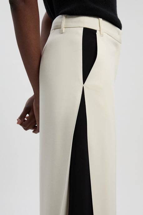 Compact Stretch Contrast Colour Tailored Wide Leg Trouser - Image 3