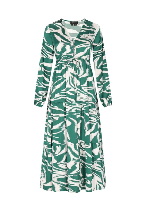 Faina Jurk Dames Groen gebroken wit - Image 1