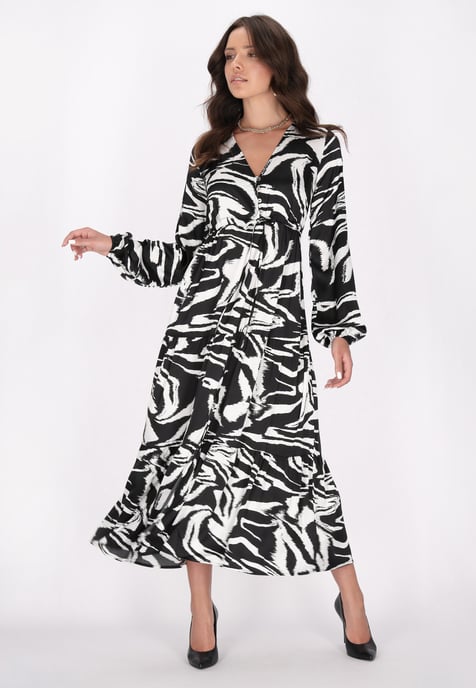 Faina Jurk Dames zwart en wit - Image 2