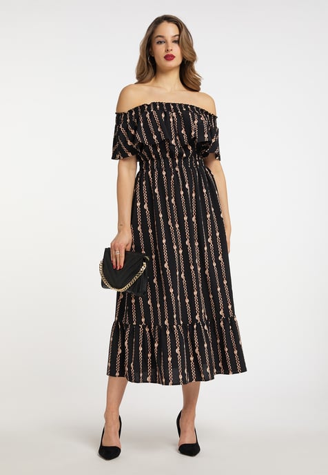 Faina Maxi-jurk met all-over print Dames zwart - Image 4