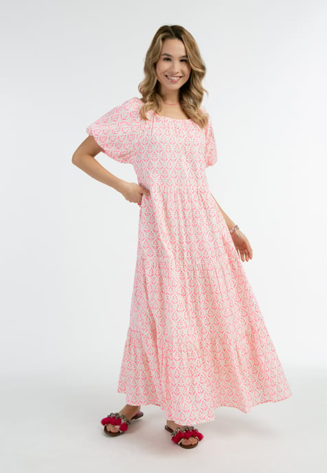 IZIA Maxi-jurk met korte mouwen Dames neonroze - Image 4