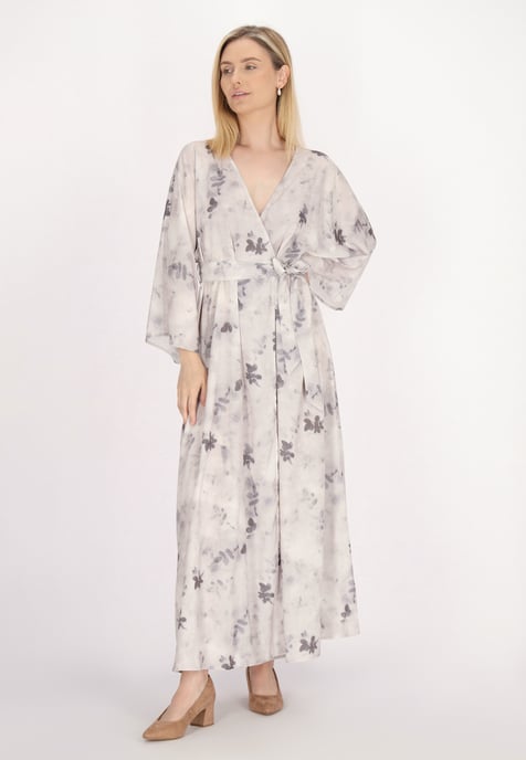 usha kimono jurk Dames Grijs Veelkleurig - Image 3