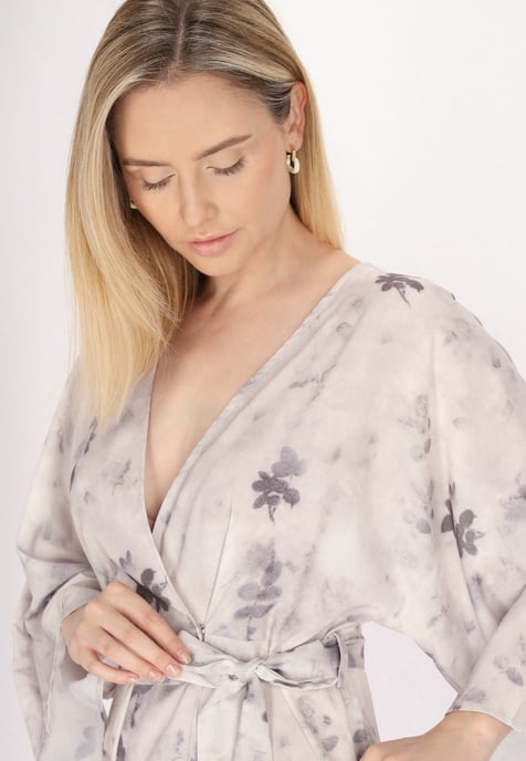 usha kimono jurk Dames Grijs Veelkleurig - Image 5