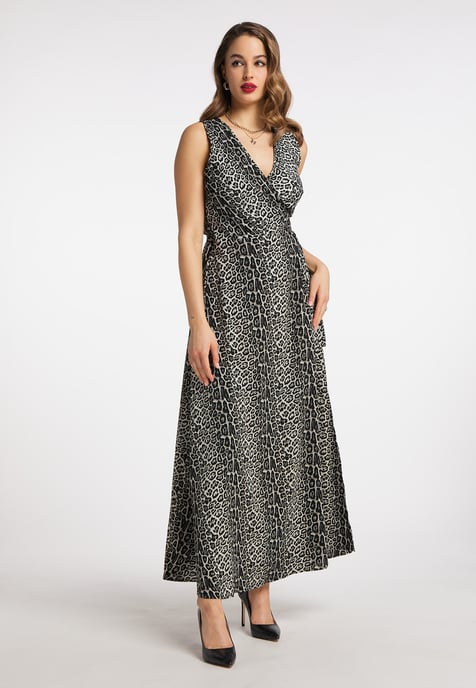 Faina Maxi-jurk met luipaardprint nelice Dames Grijze Leeuw - Image 2