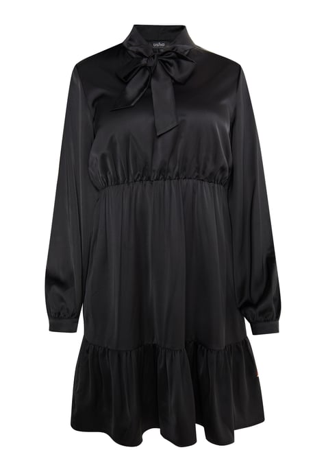 usha Midi-jurk met volant Dames zwart - Image 1