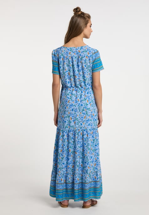 usha Maxi-jurk met bloemenprint Dames Lichtblauw Veelkleurig - Image 3