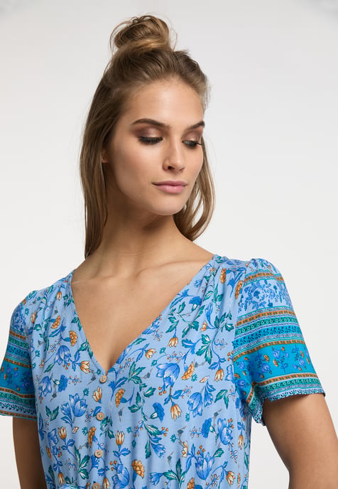 usha Maxi-jurk met bloemenprint Dames Lichtblauw Veelkleurig - Image 4