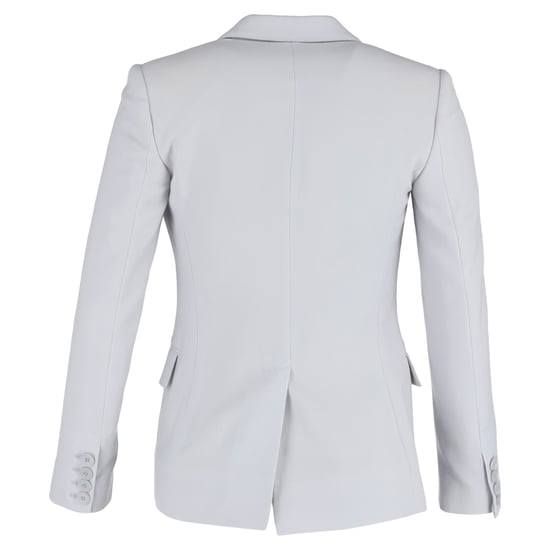 Stella Mccartney Single-Breasted Blazer with Pockets in Light Blue Viscose - Image 3