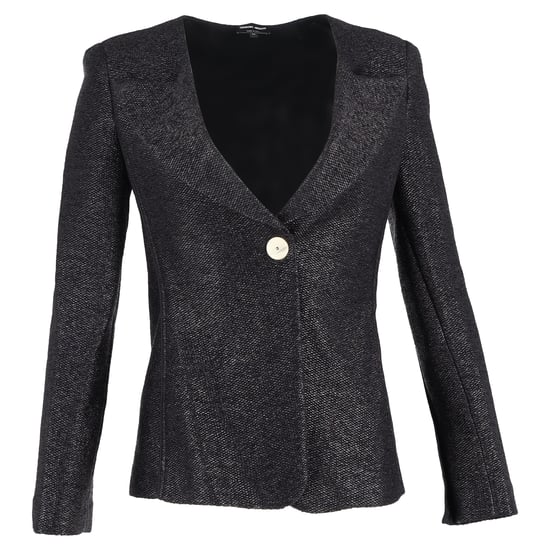 Giorgio Armani Single-Buttoned Blazer in Black Polyamide - Image 1