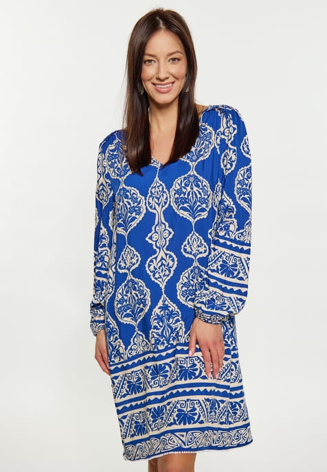 usha Jurk Dames koningsblauwe crème - Image 3