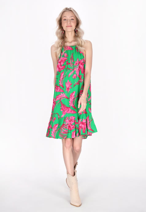 IZIA jurk vrouwen groen roze - Image 2