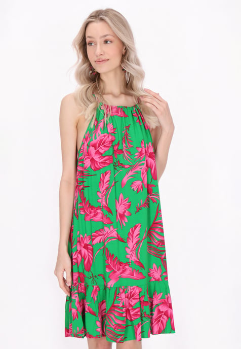 IZIA jurk vrouwen groen roze - Image 3