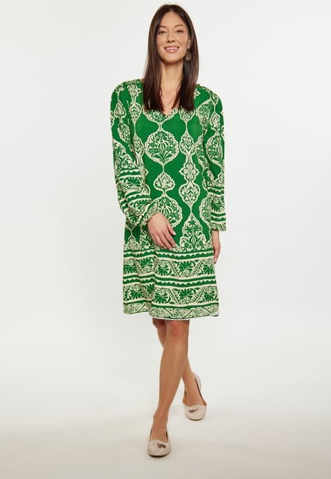 usha Jurk Dames groene crème - Image 2