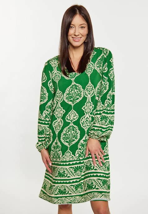 usha Jurk Dames groene crème - Image 3