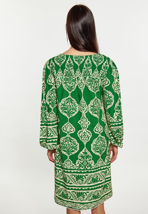 usha Jurk Dames groene crème - Image 4