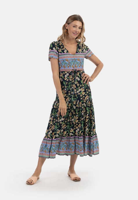 usha Zomerjurk Dames Navy Veelkleurig - Image 4