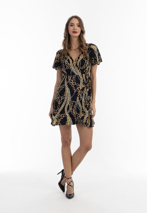 Faina Mini-jurk met all-over print Dames zwart - Image 2