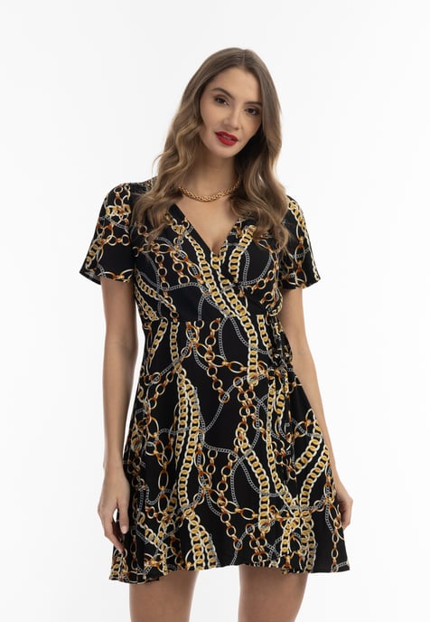 Faina Mini-jurk met all-over print Dames zwart - Image 3
