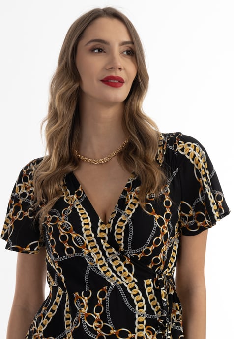Faina Mini-jurk met all-over print Dames zwart - Image 5