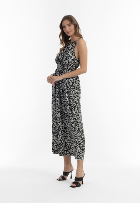 Faina Maxi-jurk met luipaardprint Dames Grijze Leeuw - Image 4