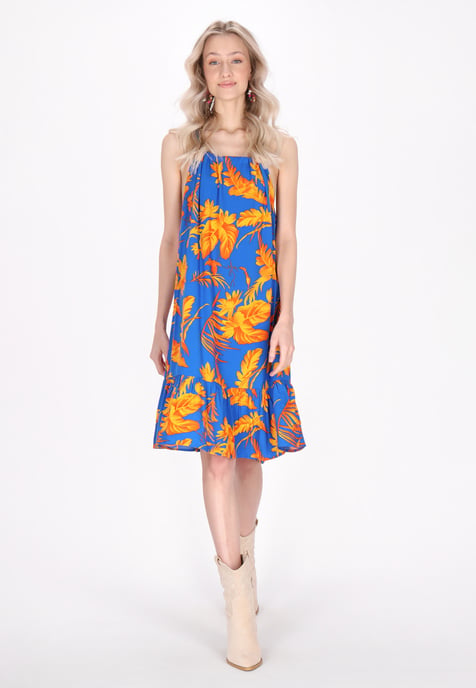 IZIA jurk vrouwen blauw geel - Image 2