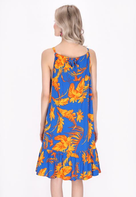 IZIA jurk vrouwen blauw geel - Image 4