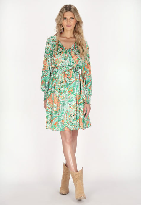 usha jurk Dames Groen Veelkleurig - Image 3