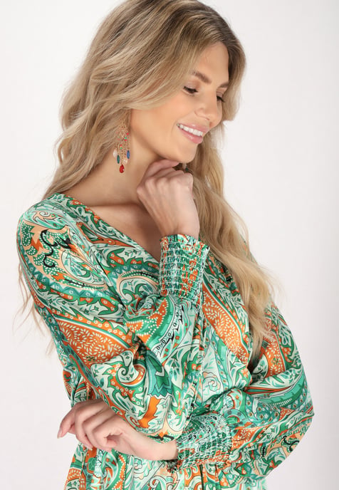 usha jurk Dames Groen Veelkleurig - Image 5