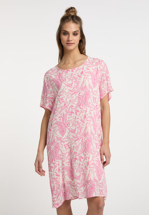 usha Jurk met korte mouwen Dames roze wol wit - Image 3