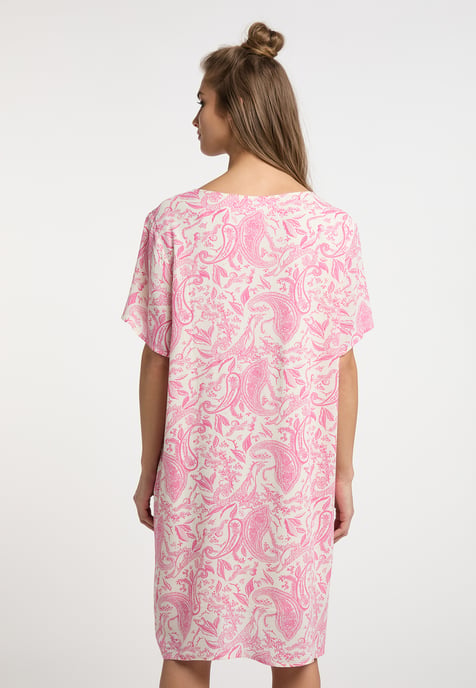 usha Jurk met korte mouwen Dames roze wol wit - Image 4