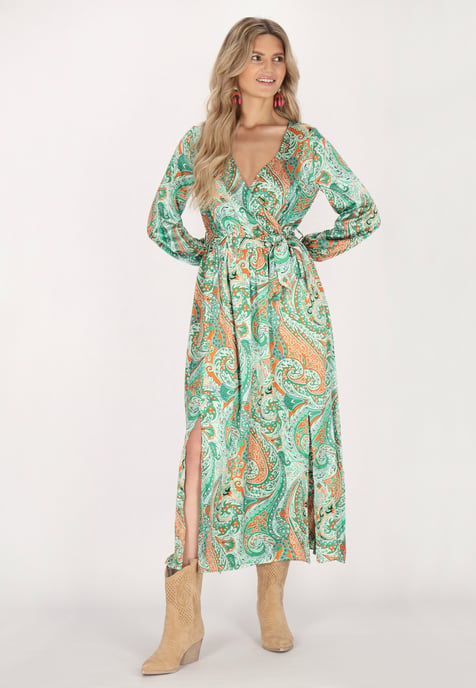usha jurk Dames Groen Veelkleurig - Image 2