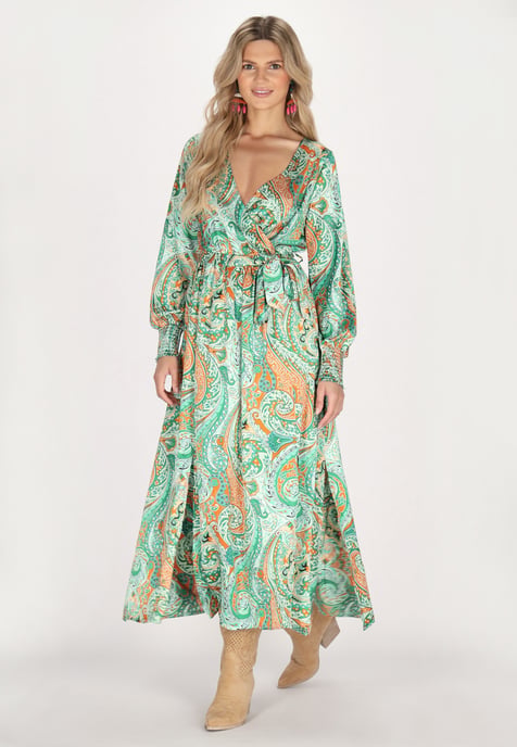 usha jurk Dames Groen Veelkleurig - Image 3