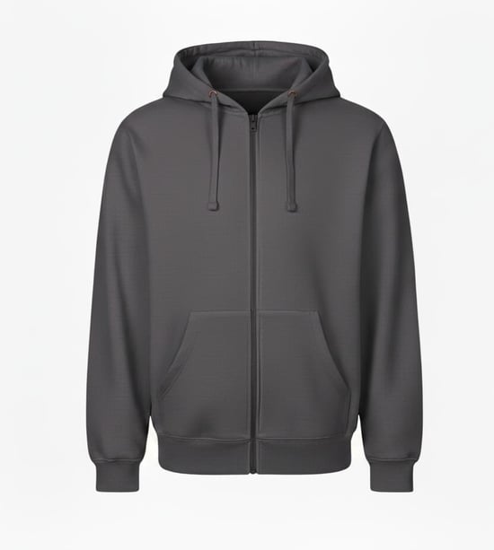 VR2 Denim Mens Zip Up Hoodie Casual Fleece Jacket - Image 1