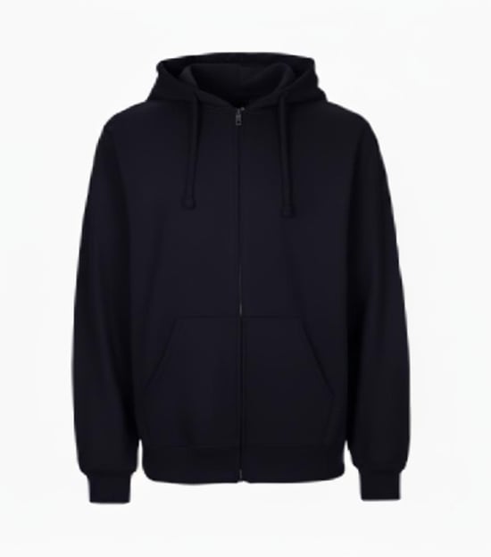 VR2 Denim Mens Zip Up Hoodie Casual Fleece Jacket - Image 1