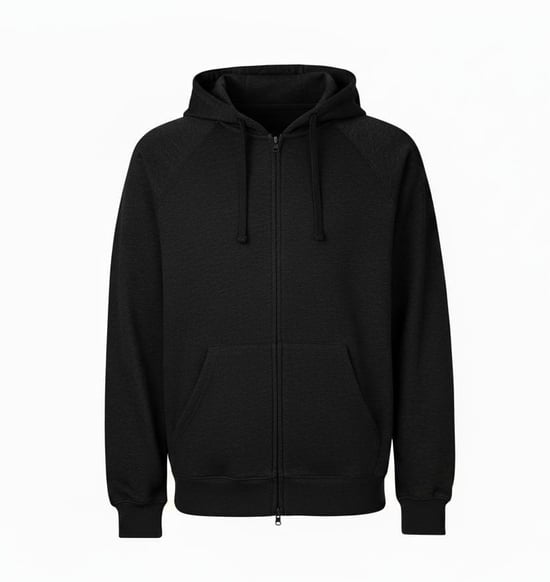 VR2 Denim Mens Zip Up Hoodie Casual Fleece Jacket - Image 1
