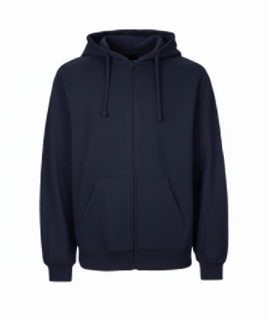 VR2 Denim Mens Zip Up Hoodie Casual Fleece Jacket - Image 1