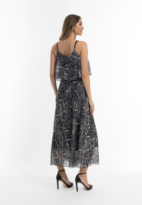 Faina Maxi-jurk met slangenprint Dames zwarte slang - Image 3