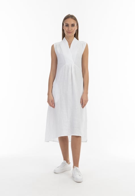 RISA Linnen midi-jurk Dames wit - Image 2