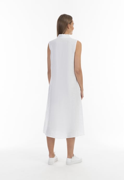 RISA Linnen midi-jurk Dames wit - Image 3