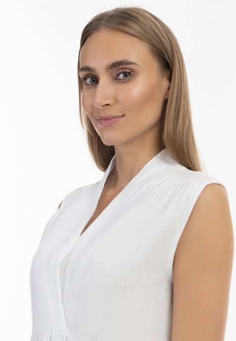 RISA Linnen midi-jurk Dames wit - Image 5