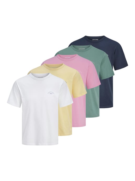Jack & Jones 5 Pack Mens Crew Neck T-Shirt - Image 1