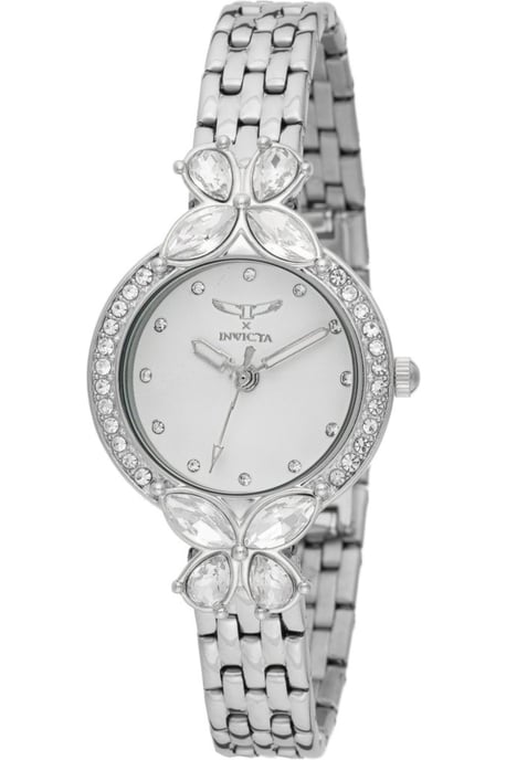 Invicta Wildflower 69101 Dames Horloge - Quartz Uurwerk - Roestvrij Staal met witte Wijzerplaat - 30mm - Image 1