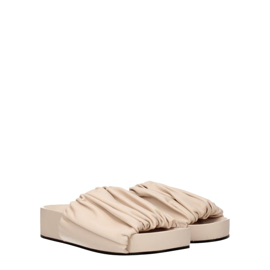 Platform Ruched Leather Sandals - Image 2