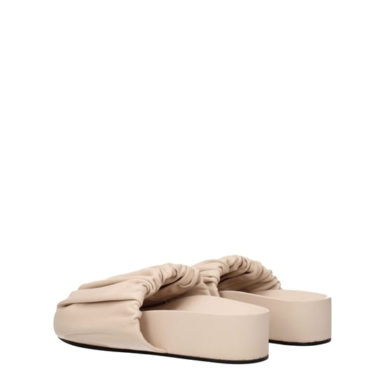 Platform Ruched Leather Sandals - Image 4