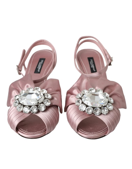 Bow Embellished Satin Sandals - Image 2