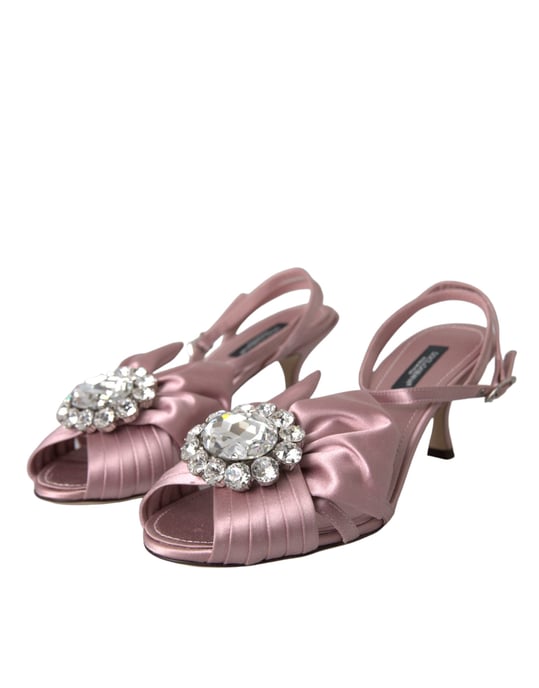 Bow Embellished Satin Sandals - Image 3